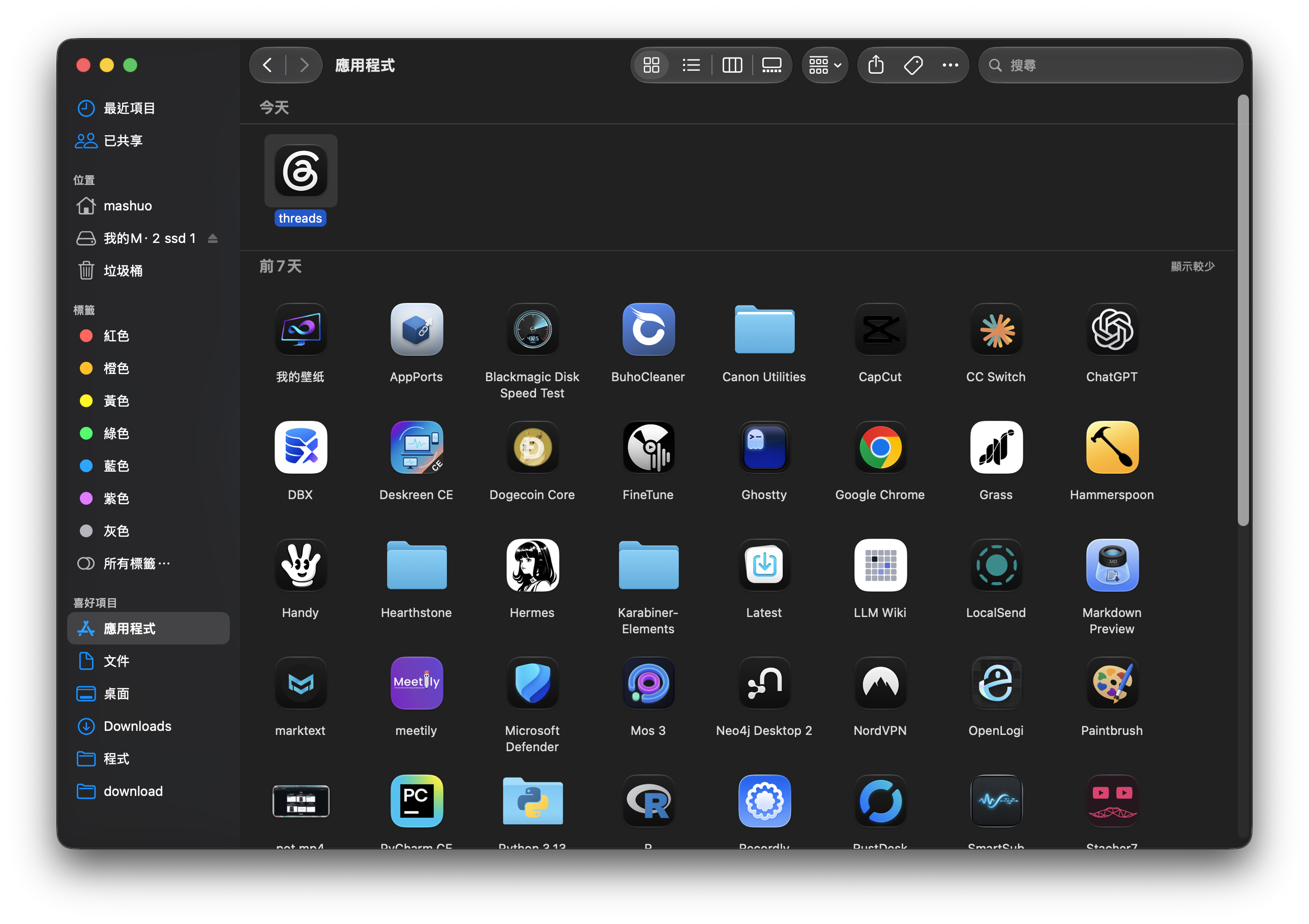 Pake 產生的 Threads 應用程式已經出現在 macOS Applications 資料夾